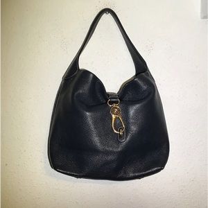 Dooney & Bourke navy archives blue leather shoulder bag